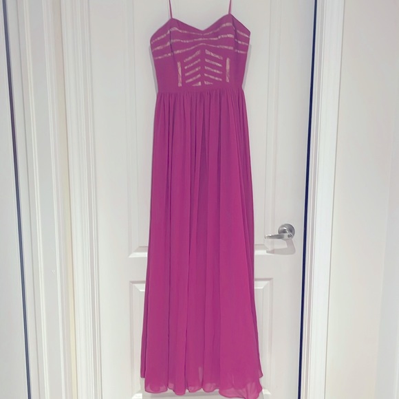 Aidan Mattox magenta chiffon gown - Picture 1 of 3